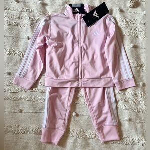 NWT Adidas pink tracksuit set 3T